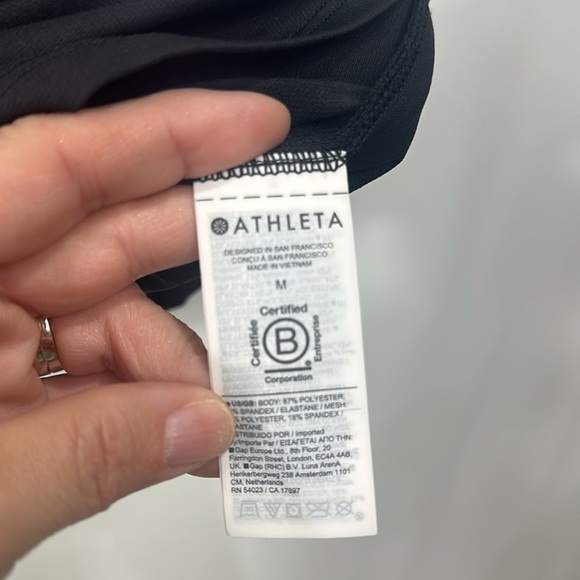 Athleta black short sleeve tennis top size medium - Picture 5 of 13